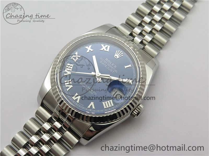 DateJust 36 SS 116234 ARF 1:1 Best Edition 904L Steel Blue Dial Roman Markers on Jubilee Bracelet SH3135 V Versatile 3199