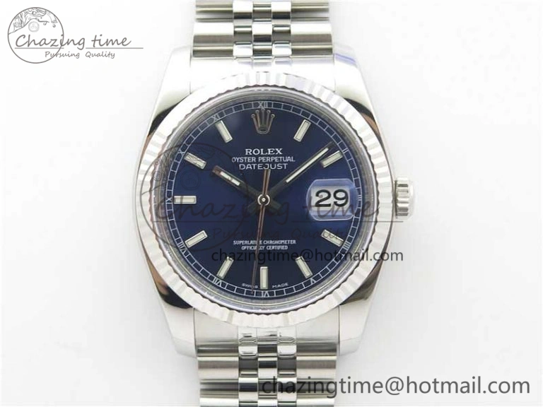 Sophisticated DateJust 36 SS 116234 ARF 1:1 Best Edition 904L Steel Blue Dial on Jubilee Bracelet SH3135 V 3214