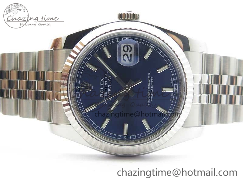 Sophisticated DateJust 36 SS 116234 ARF 1:1 Best Edition 904L Steel Blue Dial on Jubilee Bracelet SH3135 V 3214