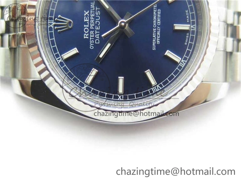 Sophisticated DateJust 36 SS 116234 ARF 1:1 Best Edition 904L Steel Blue Dial on Jubilee Bracelet SH3135 V 3214