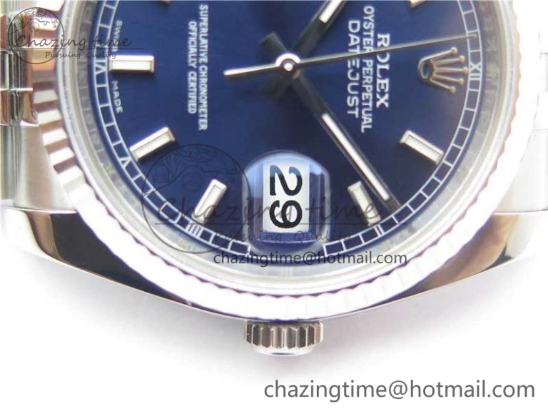 Sophisticated DateJust 36 SS 116234 ARF 1:1 Best Edition 904L Steel Blue Dial on Jubilee Bracelet SH3135 V 3214