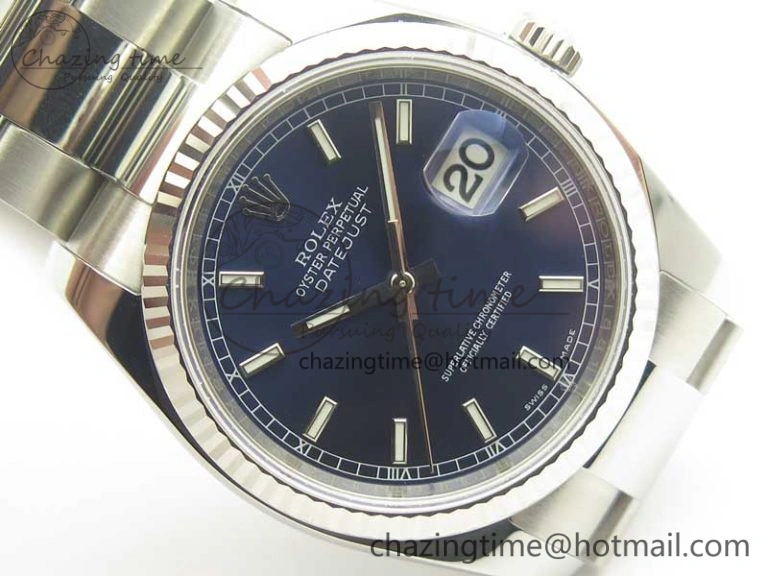 DateJust 36 SS 116234 ARF 1:1 Best Edition 904L Steel Blue Dial on Oyster Bracelet SH3135 V Lightweight 3351
