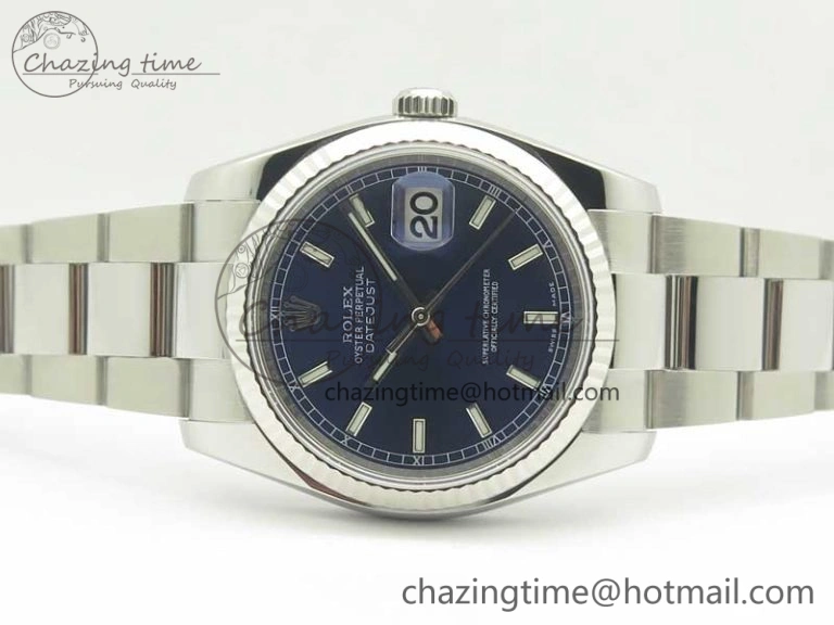 DateJust 36 SS 116234 ARF 1:1 Best Edition 904L Steel Blue Dial on Oyster Bracelet SH3135 V Lightweight 3351