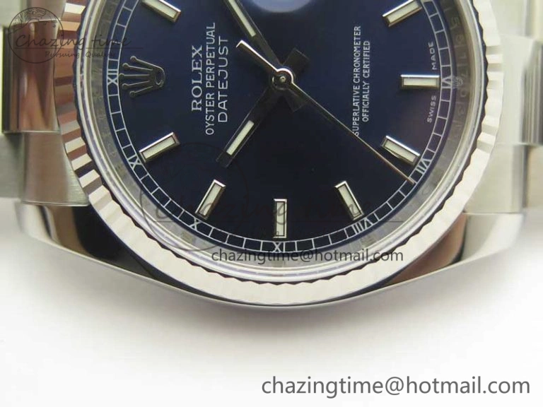 DateJust 36 SS 116234 ARF 1:1 Best Edition 904L Steel Blue Dial on Oyster Bracelet SH3135 V Lightweight 3351
