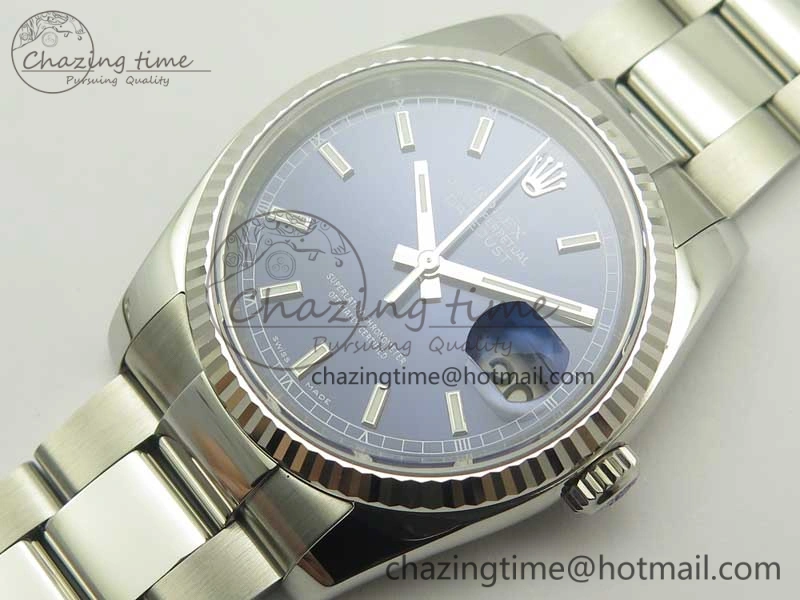 DateJust 36 SS 116234 ARF 1:1 Best Edition 904L Steel Blue Dial on Oyster Bracelet SH3135 V Lightweight 3351