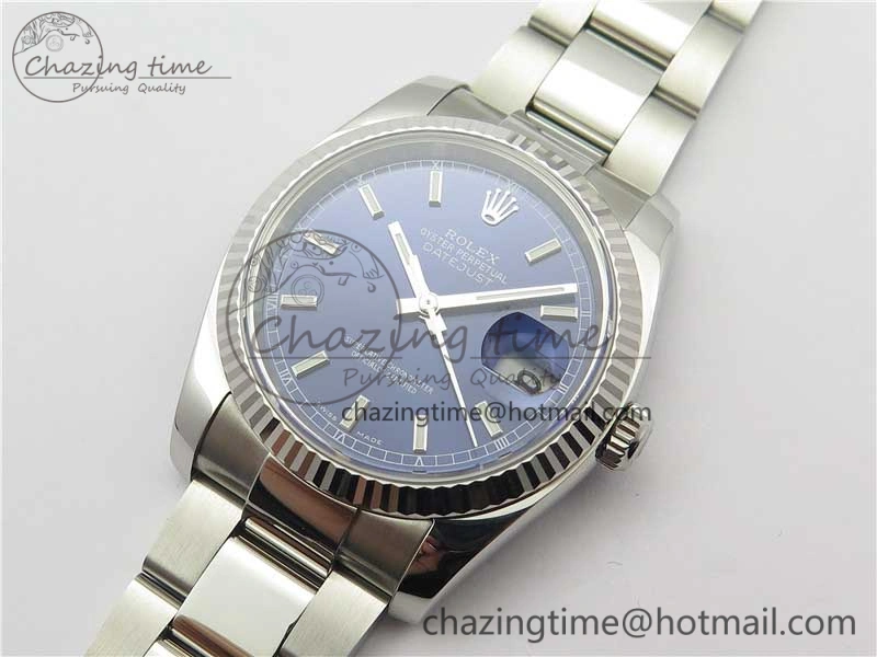 Classic DateJust 36 SS 116234 ARF 1:1 Best Edition 904L Steel Blue Dial on Oyster Bracelet SH3135 V 3198