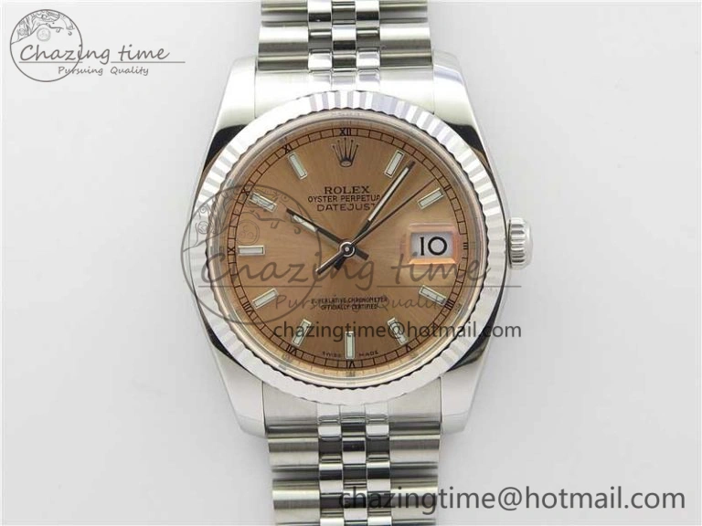 DateJust 36 SS 116234 ARF 1:1 Best Edition 904L Steel Pink Dial on Jubilee Bracelet SH3135 V Versatile 3212