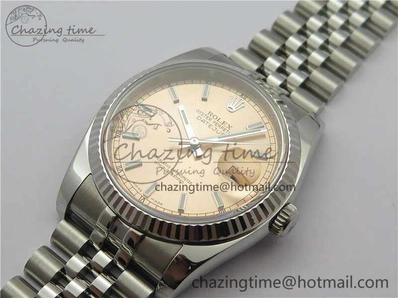 DateJust 36 SS 116234 ARF 1:1 Best Edition 904L Steel Pink Dial on Jubilee Bracelet SH3135 V Versatile 3212
