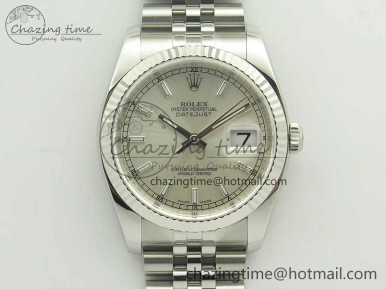 Unisex DateJust 36 SS 116234 ARF 1:1 Best Edition 904L Steel Silver Dial on Jubilee Bracelet SH3135 V 3390