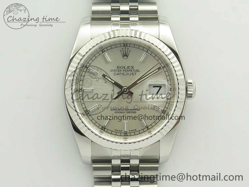 DateJust 36 SS 116234 ARF 1:1 Best Edition 904L Steel Silver Dial on Jubilee Bracelet SH3135 V ZeroBulk 10682
