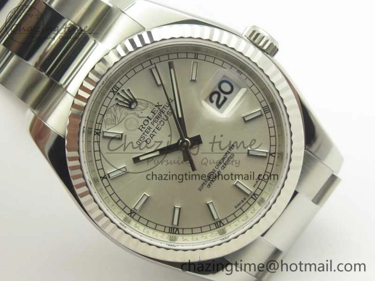 Neat DateJust 36 SS 116234 ARF 1:1 Best Edition 904L Steel Silver Dial on Oyster Bracelet SH3135 V 3350