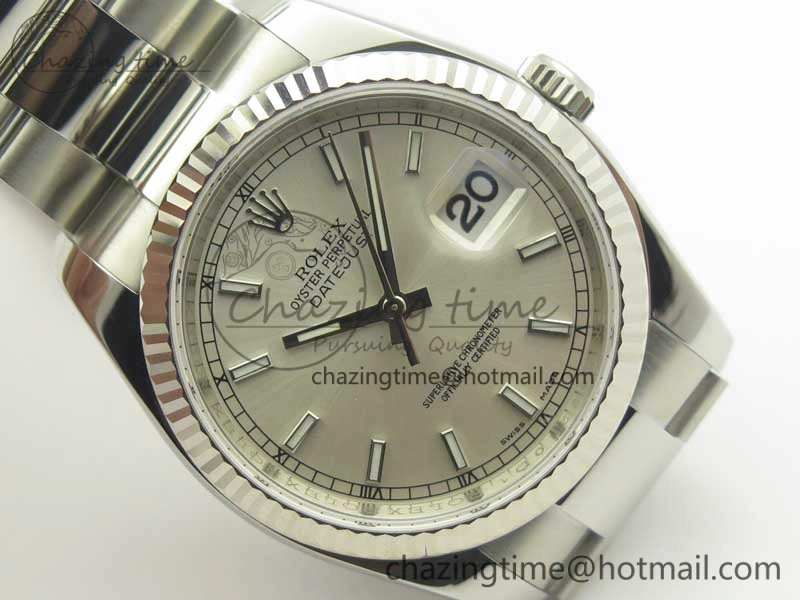 Neat DateJust 36 SS 116234 ARF 1:1 Best Edition 904L Steel Silver Dial on Oyster Bracelet SH3135 V 3350