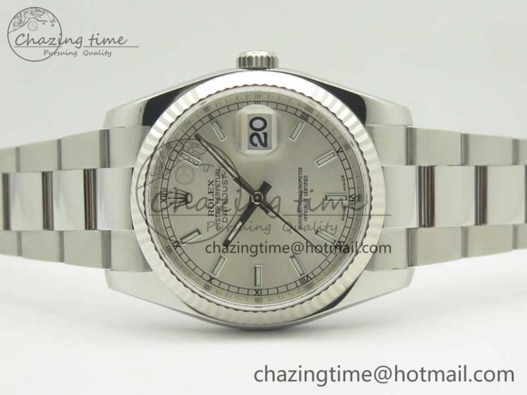 Neat DateJust 36 SS 116234 ARF 1:1 Best Edition 904L Steel Silver Dial on Oyster Bracelet SH3135 V 3350