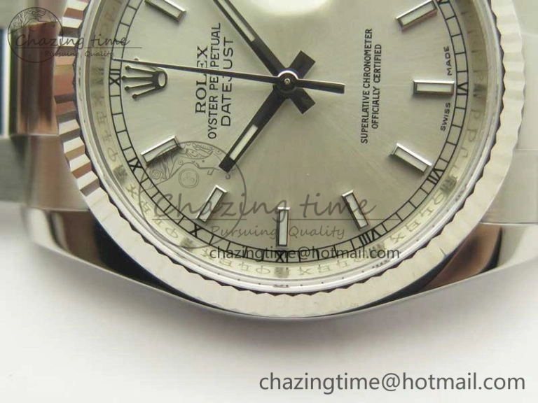 Neat DateJust 36 SS 116234 ARF 1:1 Best Edition 904L Steel Silver Dial on Oyster Bracelet SH3135 V 3350