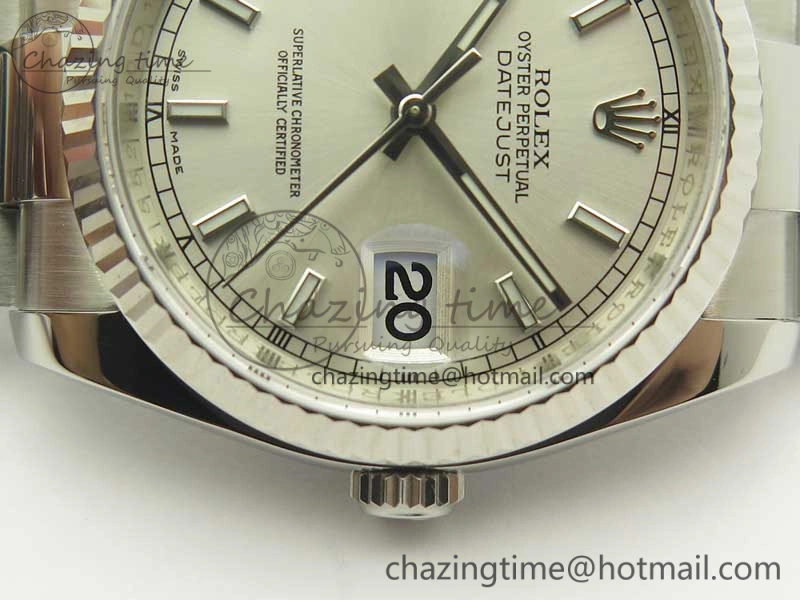 Neat DateJust 36 SS 116234 ARF 1:1 Best Edition 904L Steel Silver Dial on Oyster Bracelet SH3135 V 3350