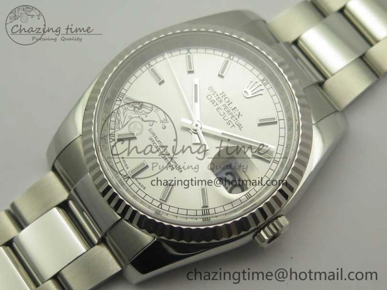 Neat DateJust 36 SS 116234 ARF 1:1 Best Edition 904L Steel Silver Dial on Oyster Bracelet SH3135 V 3350