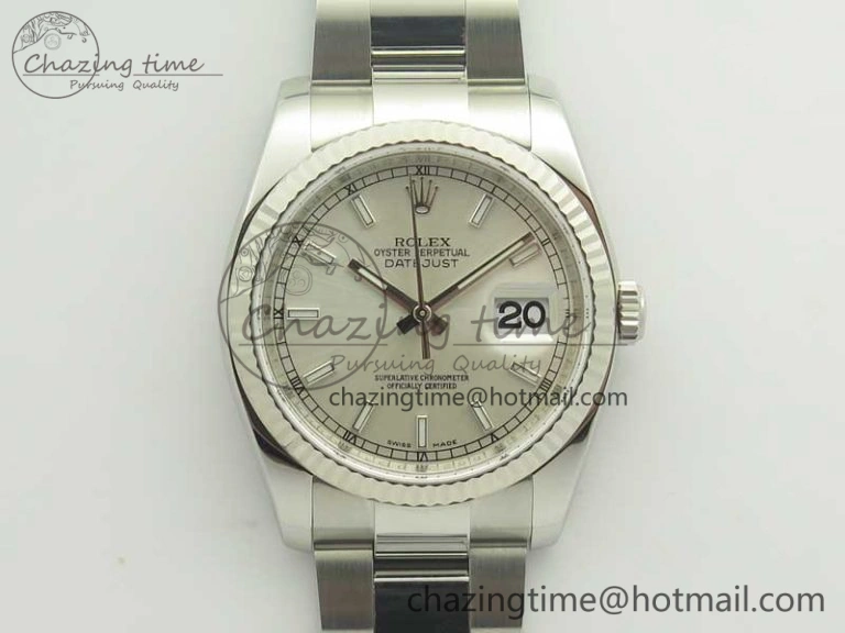 Neat DateJust 36 SS 116234 ARF 1:1 Best Edition 904L Steel Silver Dial on Oyster Bracelet SH3135 V 3350
