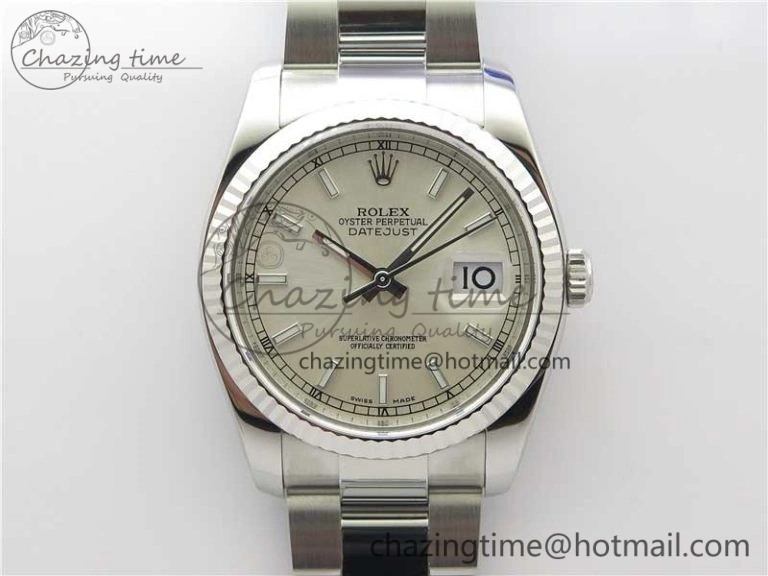 DateJust 36 SS 116234 ARF 1:1 Best Edition 904L Steel Silver Dial on Oyster Bracelet SH3135 V Versatile 3191
