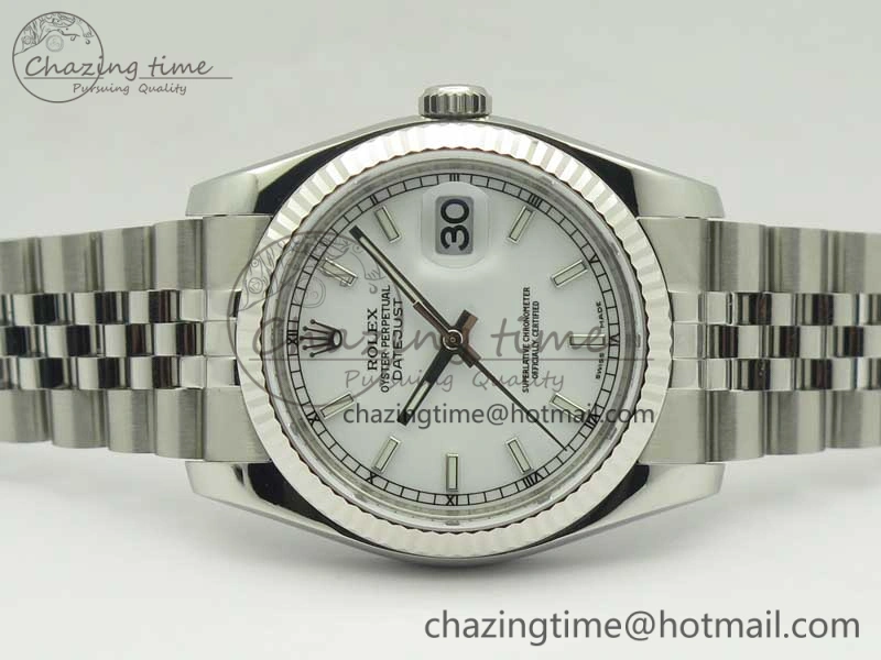 DateJust 36 SS 116234 ARF 1:1 Best Edition 904L Steel White Dial on Jubilee Bracelet SH3135 V Versatile 10680
