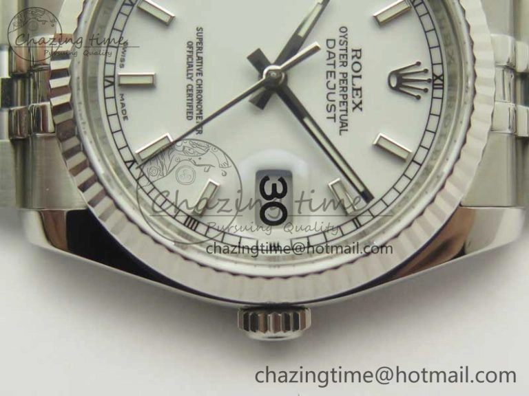 DateJust 36 SS 116234 ARF 1:1 Best Edition 904L Steel White Dial on Jubilee Bracelet SH3135 V Versatile 10680