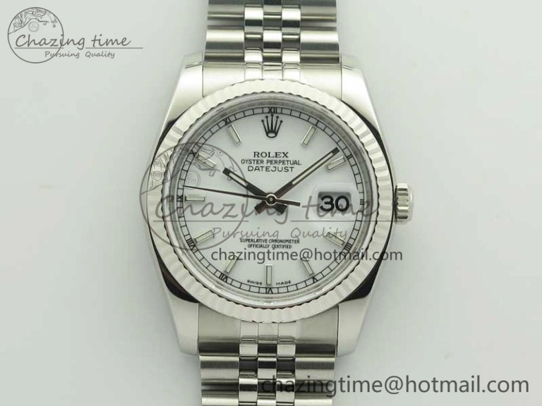 DateJust 36 SS 116234 ARF 1:1 Best Edition 904L Steel White Dial on Jubilee Bracelet SH3135 V Versatile 10680