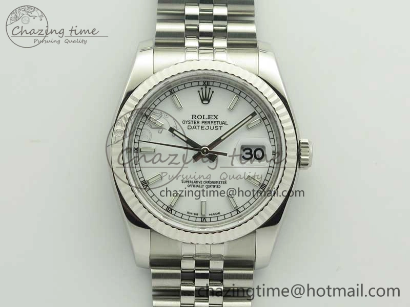 DateJust 36 SS 116234 ARF 1:1 Best Edition 904L Steel White Dial on Jubilee Bracelet SH3135 V Versatile 10680