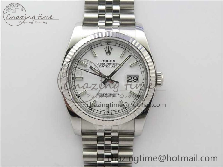 DateJust 36 SS 116234 ARF 1:1 Best Edition 904L Steel White Dial on Jubilee Bracelet SH3135 V Popular 10566