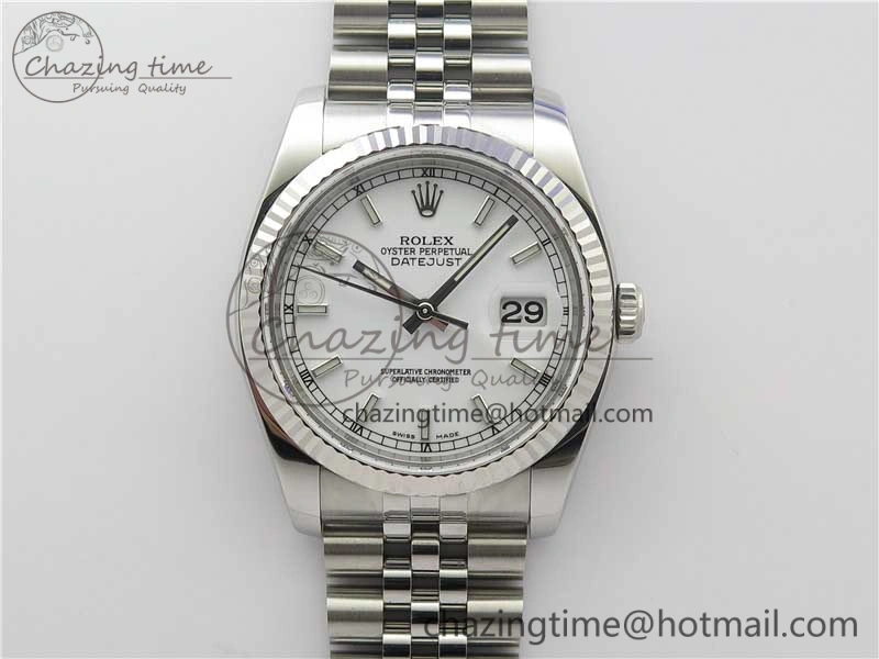 DateJust 36 SS 116234 ARF 1:1 Best Edition 904L Steel White Dial on Jubilee Bracelet SH3135 V Resilient 3215
