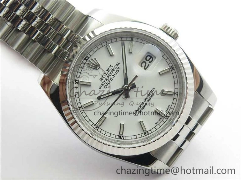 DateJust 36 SS 116234 ARF 1:1 Best Edition 904L Steel White Dial on Jubilee Bracelet SH3135 V Resilient 3215