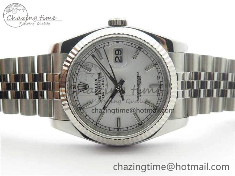 DateJust 36 SS 116234 ARF 1:1 Best Edition 904L Steel White Dial on Jubilee Bracelet SH3135 V Resilient 3215