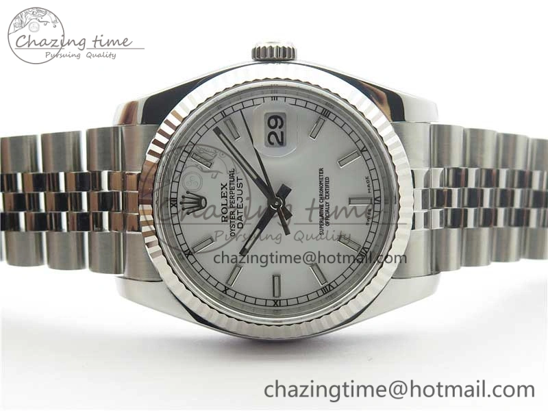 DateJust 36 SS 116234 ARF 1:1 Best Edition 904L Steel White Dial on Jubilee Bracelet SH3135 V Resilient 3215