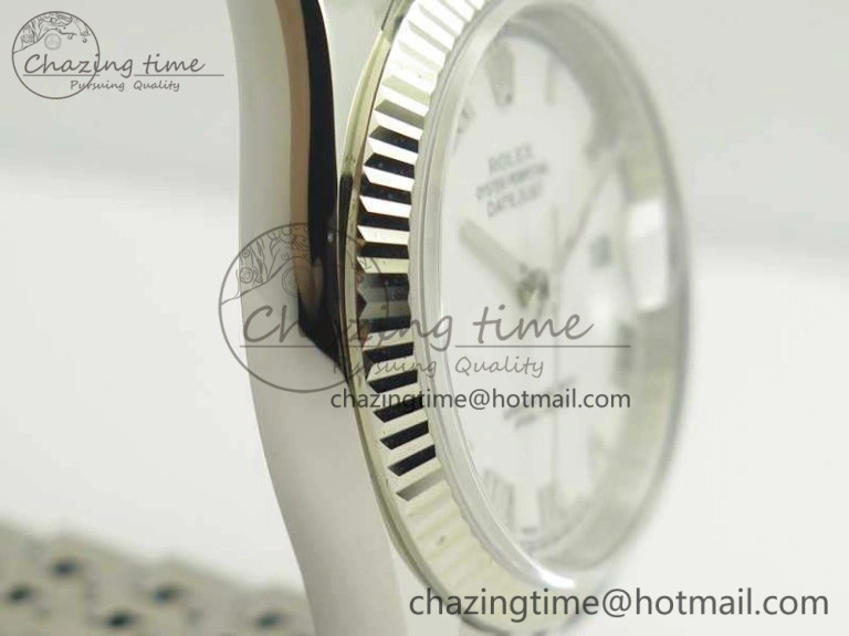 Affordable DateJust 36 SS 116234 ARF 1:1 Best Edition White Roman Dial Fluted On SS Jubilee Bracelet SA 3464