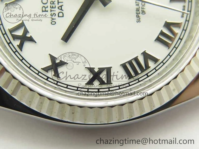 Affordable DateJust 36 SS 116234 ARF 1:1 Best Edition White Roman Dial Fluted On SS Jubilee Bracelet SA 3464