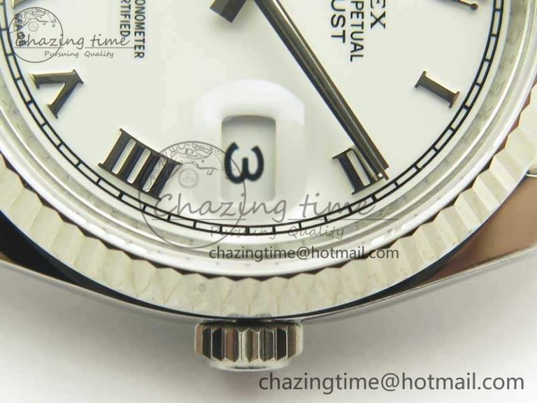 Affordable DateJust 36 SS 116234 ARF 1:1 Best Edition White Roman Dial Fluted On SS Jubilee Bracelet SA 3464