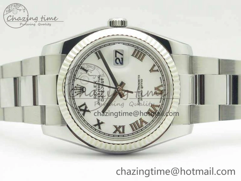 DateJust 36 SS 116234 ARF 1:1 Best Edition White Roman Dial Fluted On SS Oyster Bracelet SA SunProtective 3463