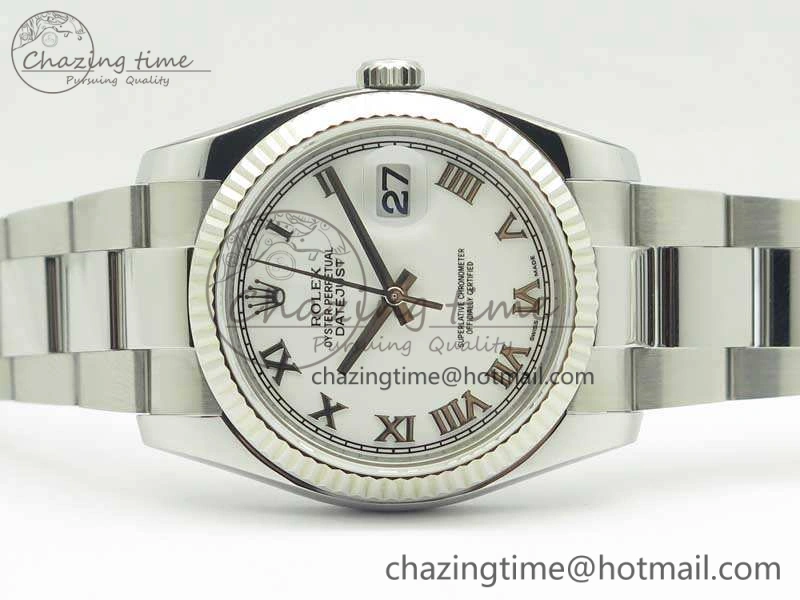 DateJust 36 SS 116234 ARF 1:1 Best Edition White Roman Dial Fluted On SS Oyster Bracelet SA SunProtective 3463