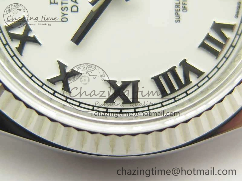 DateJust 36 SS 116234 ARF 1:1 Best Edition White Roman Dial Fluted On SS Oyster Bracelet SA SunProtective 3463