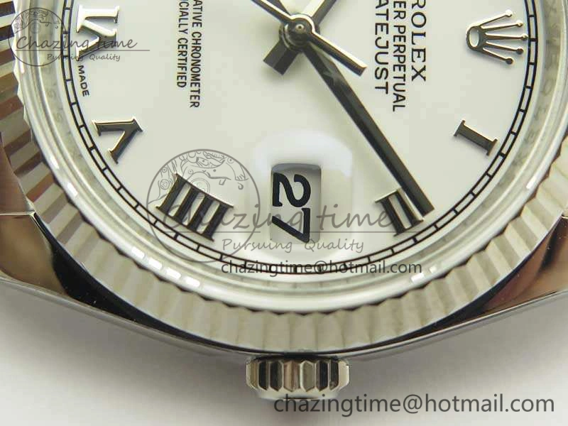 DateJust 36 SS 116234 ARF 1:1 Best Edition White Roman Dial Fluted On SS Oyster Bracelet SA SunProtective 3463