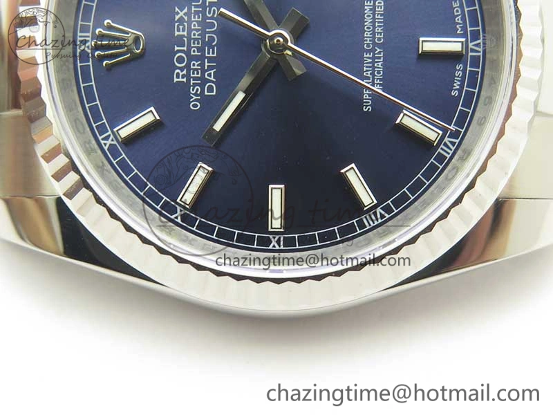 DateJust 36 SS 116234 Fluted Bezel DJF Best Edition Blue Dial Stick Markers on SS Oyster Bracelet A SmartChoice 10678