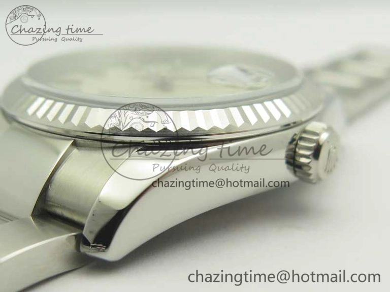 EyeCatching DateJust 36 SS 116234 Fluted Bezel DJF Best Edition Silver Dial Stick Markers on SS Oyster Bracelet A 3366