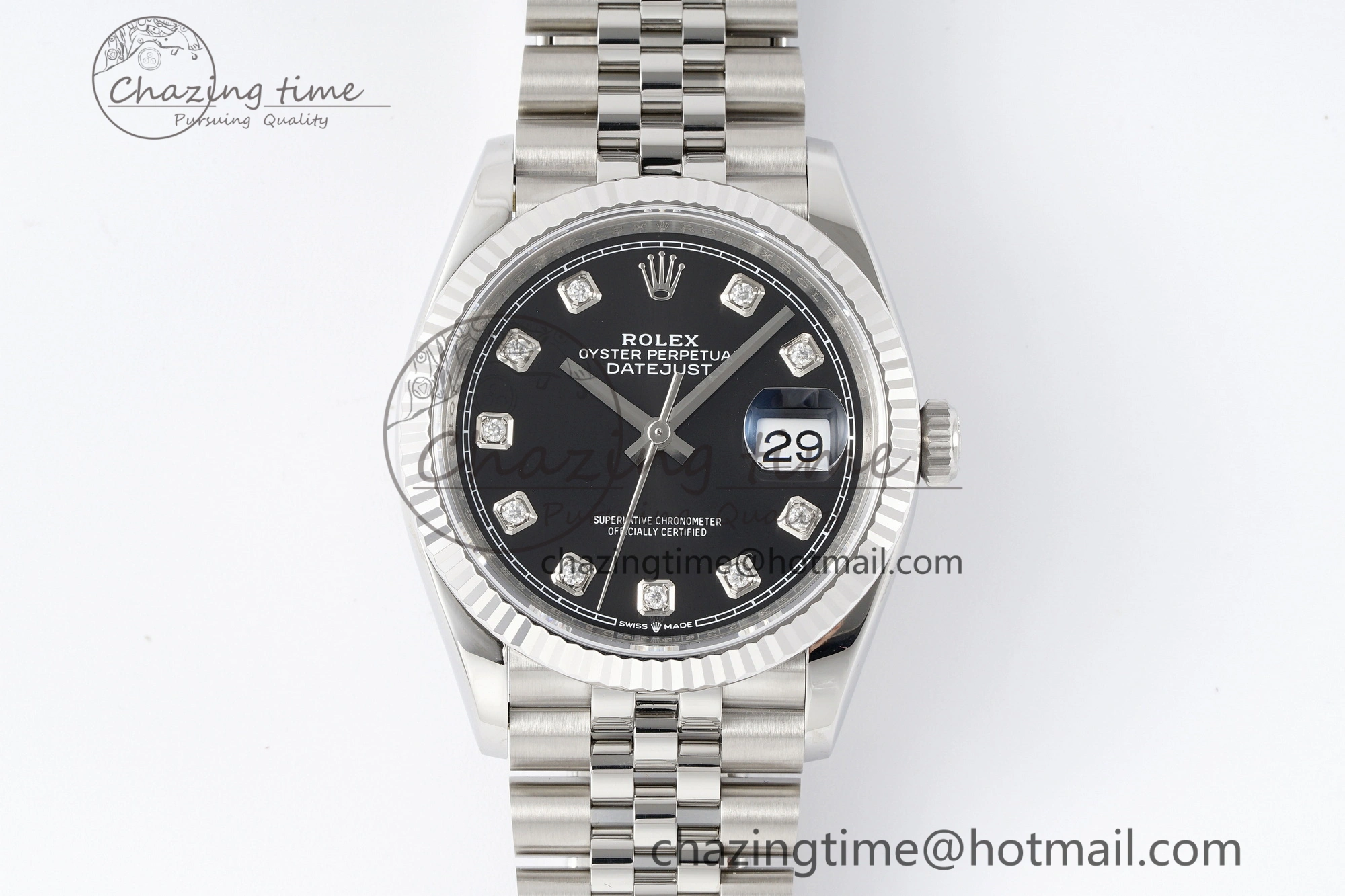 Breathable DateJust 36 SS 116234 VSF 1:1 Best Edition 904L Steel Black Diamonds Dial on Jubilee Bracelet VS 2089