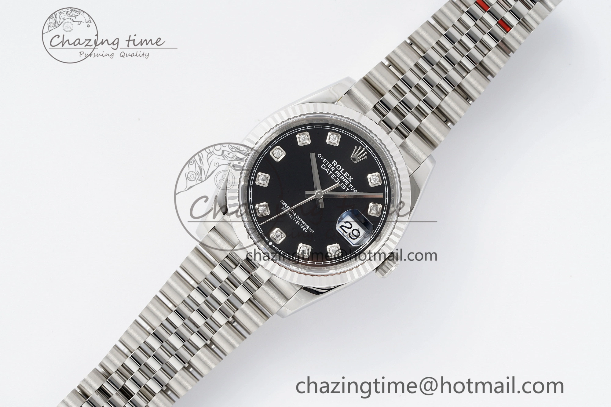 Breathable DateJust 36 SS 116234 VSF 1:1 Best Edition 904L Steel Black Diamonds Dial on Jubilee Bracelet VS 2089