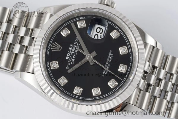 Breathable DateJust 36 SS 116234 VSF 1:1 Best Edition 904L Steel Black Diamonds Dial on Jubilee Bracelet VS 2089