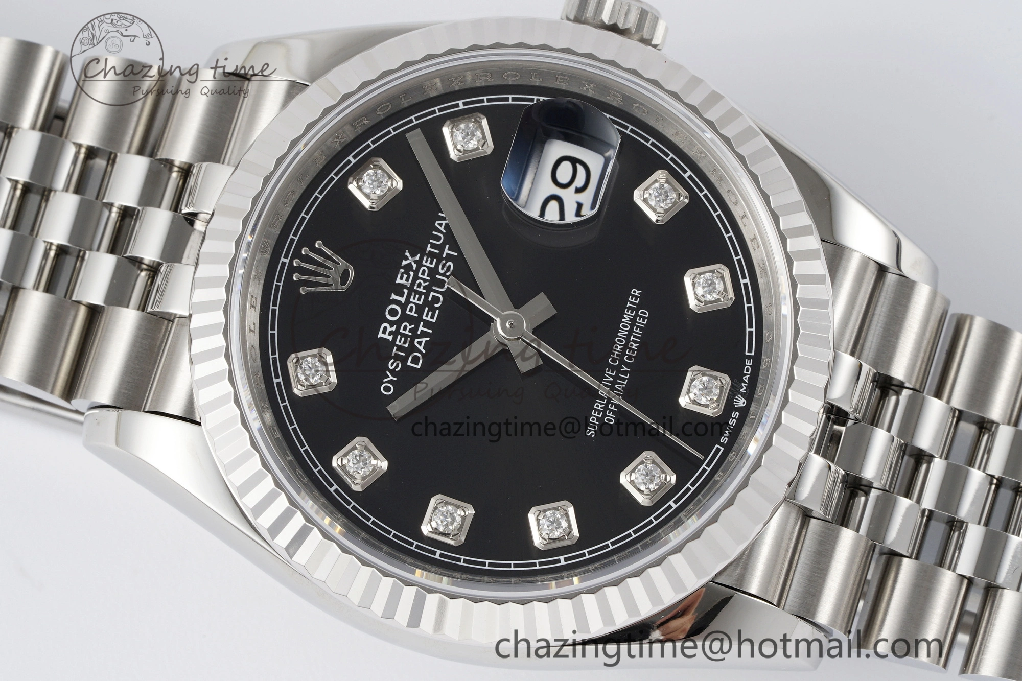Breathable DateJust 36 SS 116234 VSF 1:1 Best Edition 904L Steel Black Diamonds Dial on Jubilee Bracelet VS 2089