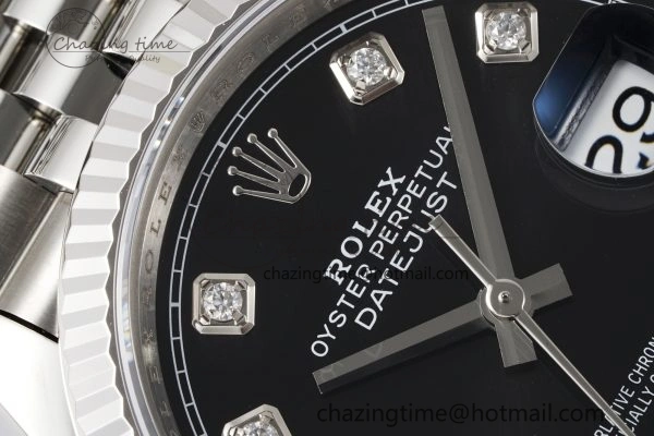Breathable DateJust 36 SS 116234 VSF 1:1 Best Edition 904L Steel Black Diamonds Dial on Jubilee Bracelet VS 2089