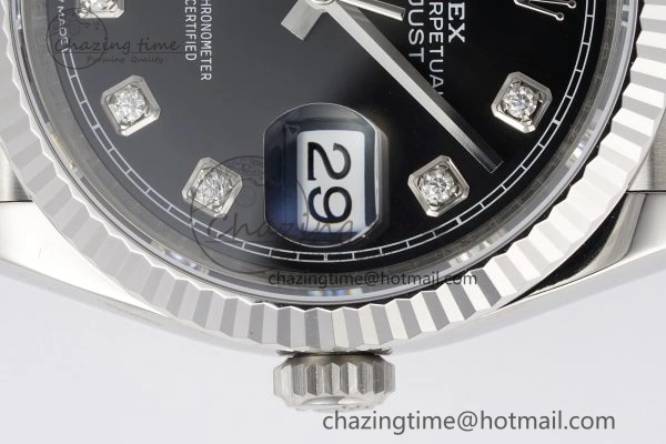 Breathable DateJust 36 SS 116234 VSF 1:1 Best Edition 904L Steel Black Diamonds Dial on Jubilee Bracelet VS 2089