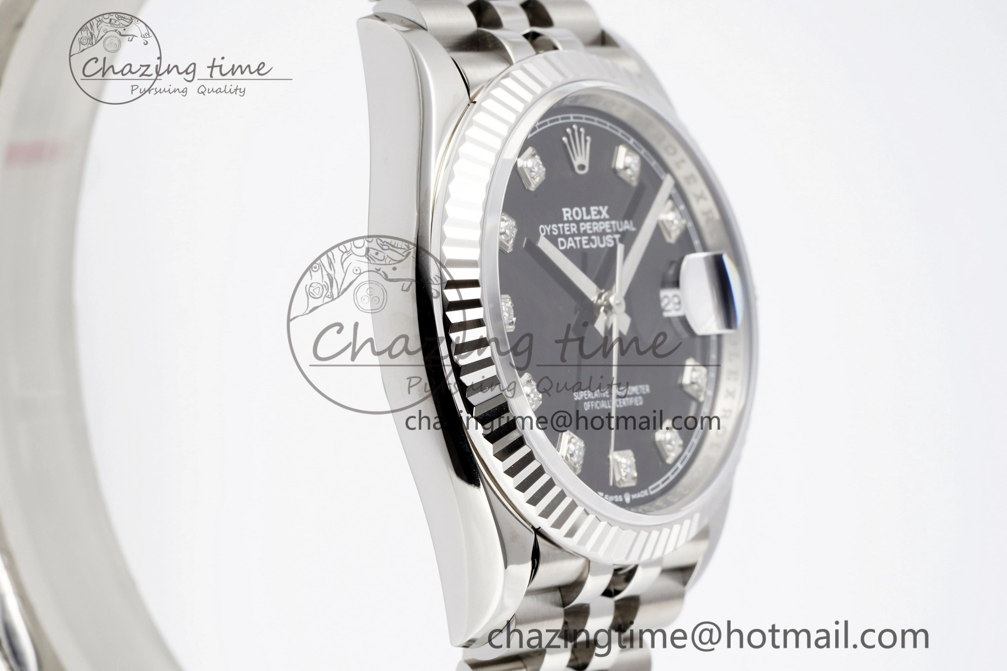 Breathable DateJust 36 SS 116234 VSF 1:1 Best Edition 904L Steel Black Diamonds Dial on Jubilee Bracelet VS 2089