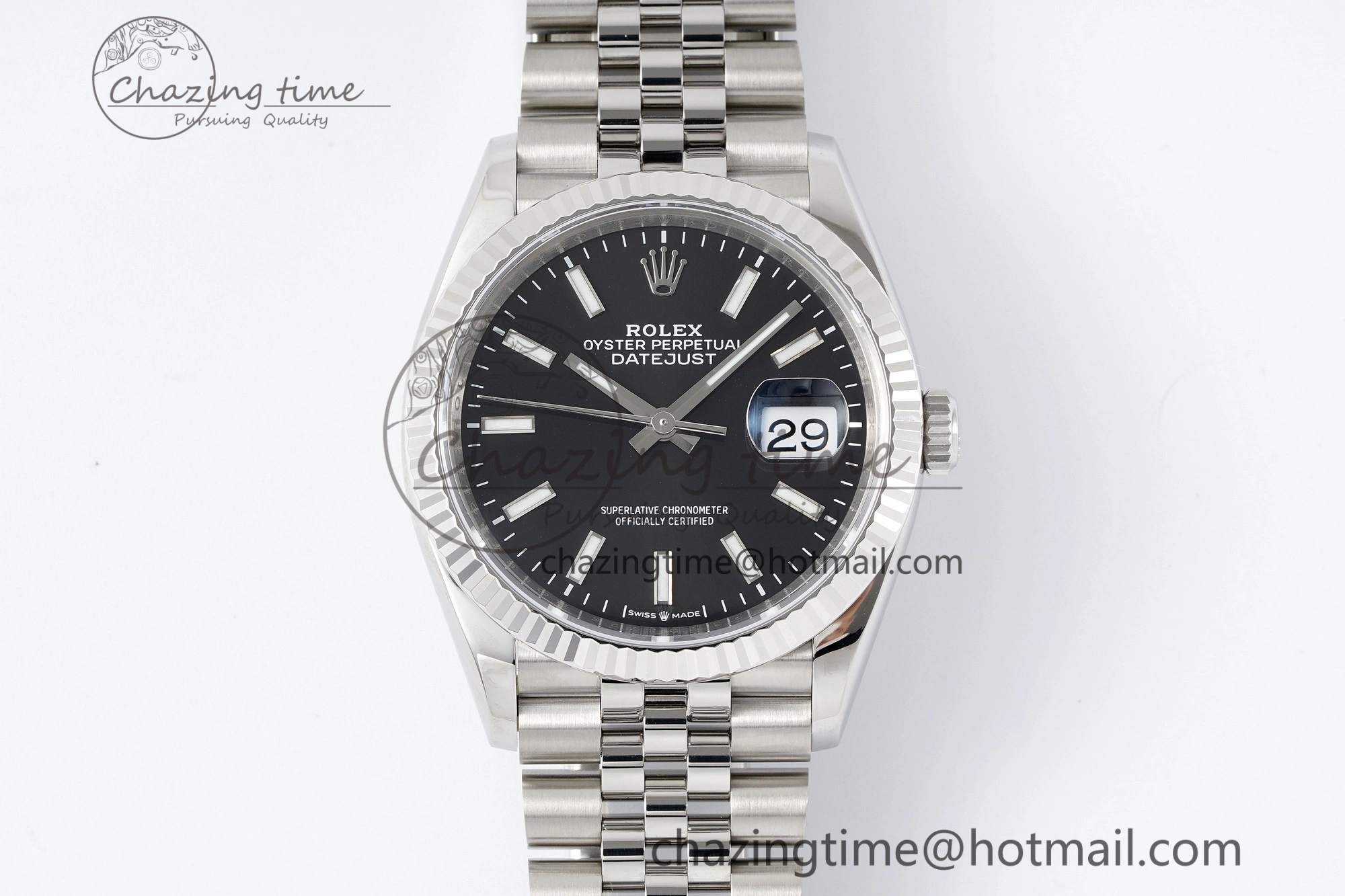 DateJust 36 SS 116234 VSF 1:1 Best Edition 904L Steel Black Stick Dial on Jubilee Bracelet VS Efficient 2090