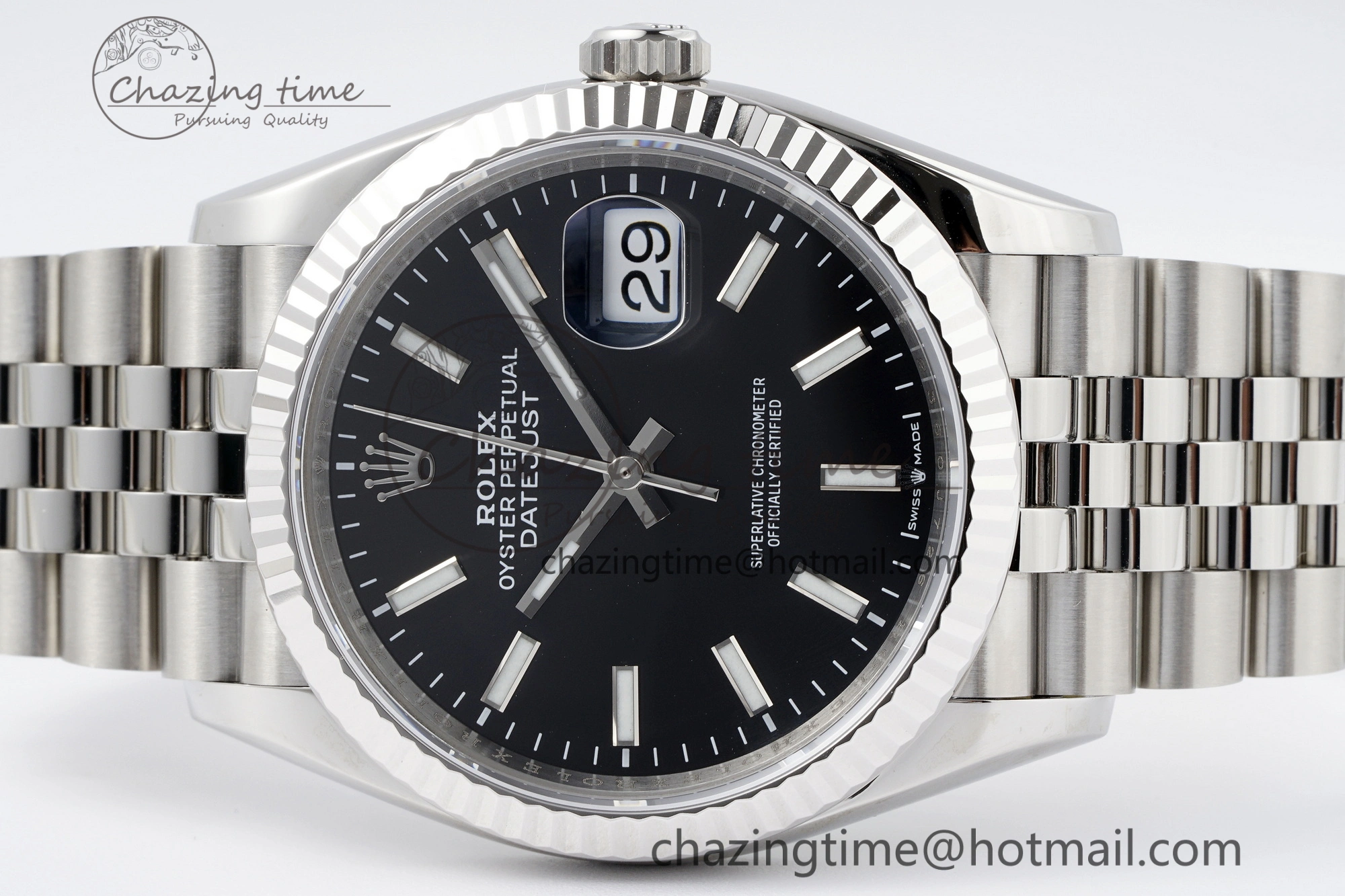DateJust 36 SS 116234 VSF 1:1 Best Edition 904L Steel Black Stick Dial on Jubilee Bracelet VS Efficient 2090