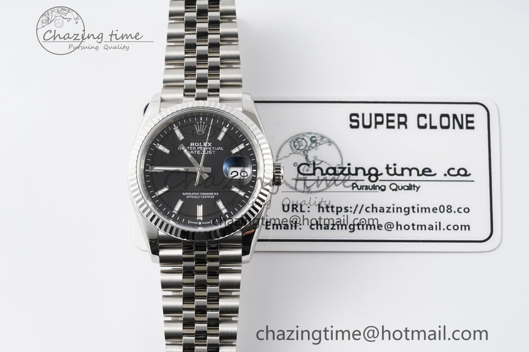 DateJust 36 SS 116234 VSF 1:1 Best Edition 904L Steel Black Stick Dial on Jubilee Bracelet VS Efficient 2090